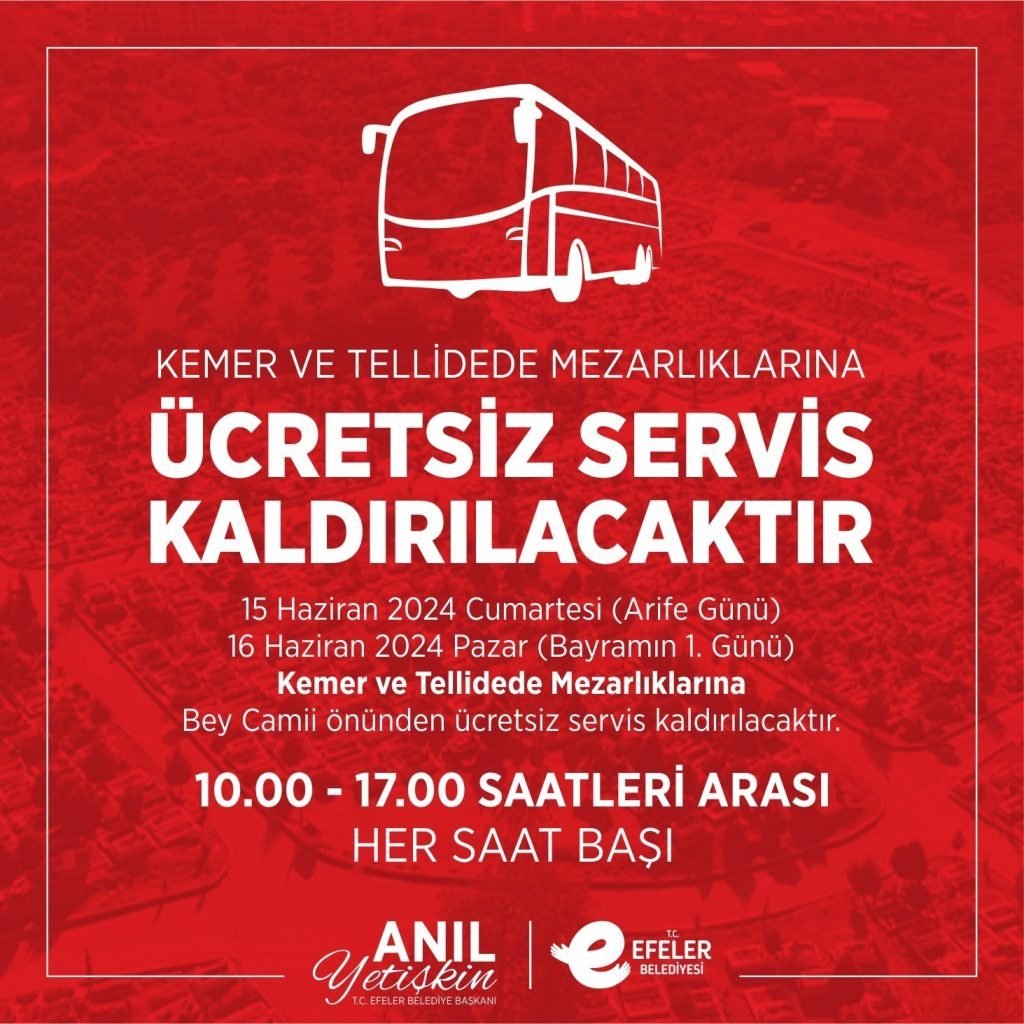 Efeler Belediyesi’nden mezarlık ziyaretlerine ücretsiz ulaşım desteği